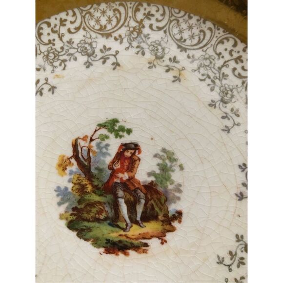 Vintage Paden City Pottery 22kt Gold Warranted Serving Set Of 4 Plate - Picture 10 of 16